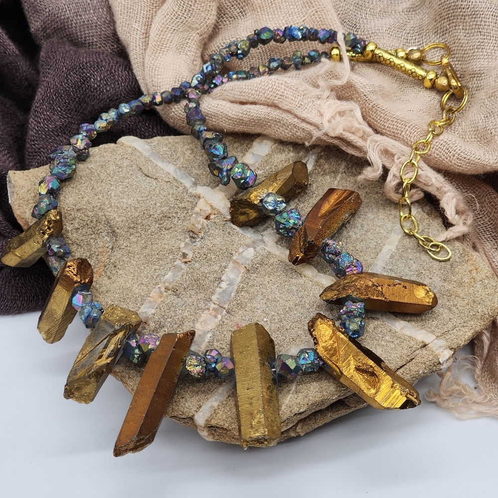 FP Designer Jewelry Emilie Shapiro Frozen Fire Path Gold Pyrite Raw Rock Nuggets - Picture 8 of 14